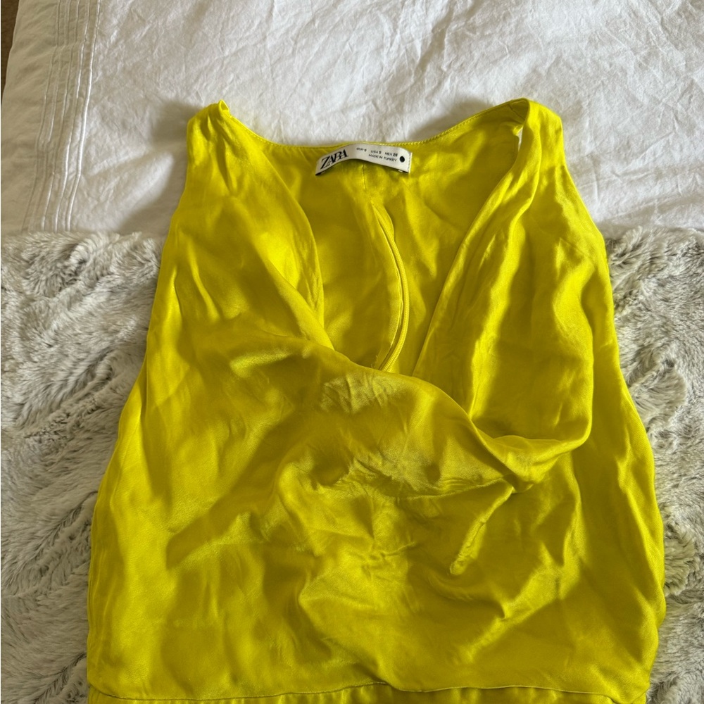 Yellow Zara Cowl Neck Top